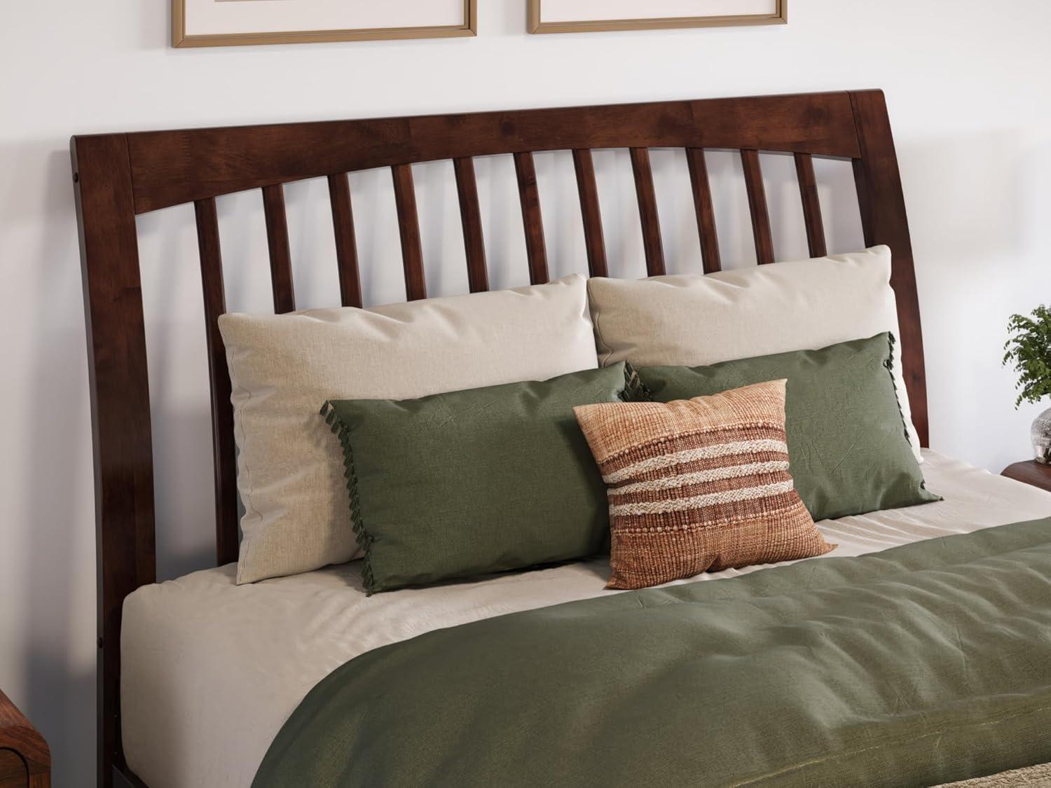 Walnut Full Sleigh Solid Wood Slat Headboard