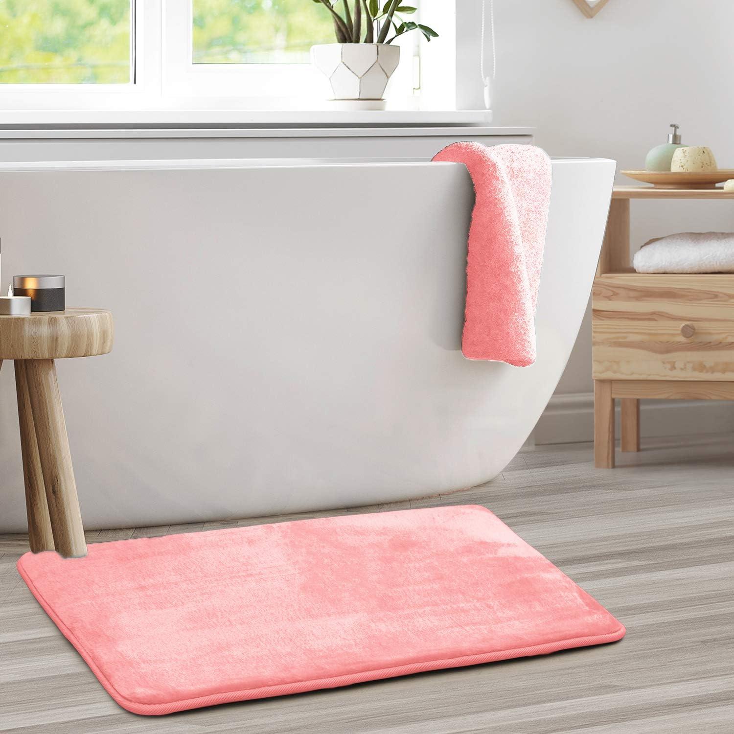 Clara Clark Ultra Soft and Absorbent Memory Foam Bath Rug Set with Non-Slip Backing
