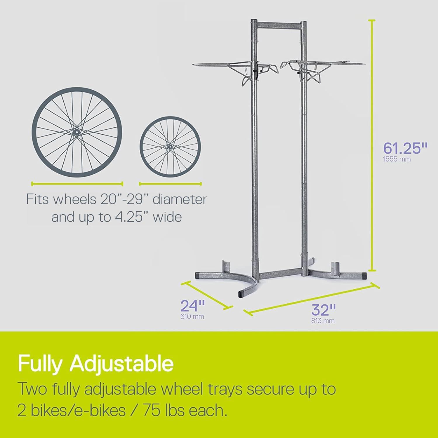 Adjustable Gray Steel Freestanding Vertical Bike Rack