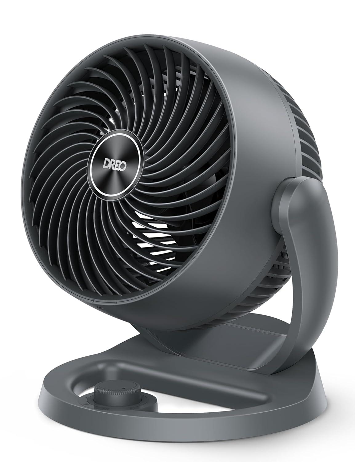 Dreo Desk Fan, 12-Inch Air Circulator Fan for Bedroom, 70ft Powerful Airflow, 120° Tilt Adjustment, 28dB Ultra-Quiet, 3 Speeds Small Table Fan for Whole Room, Home, Office