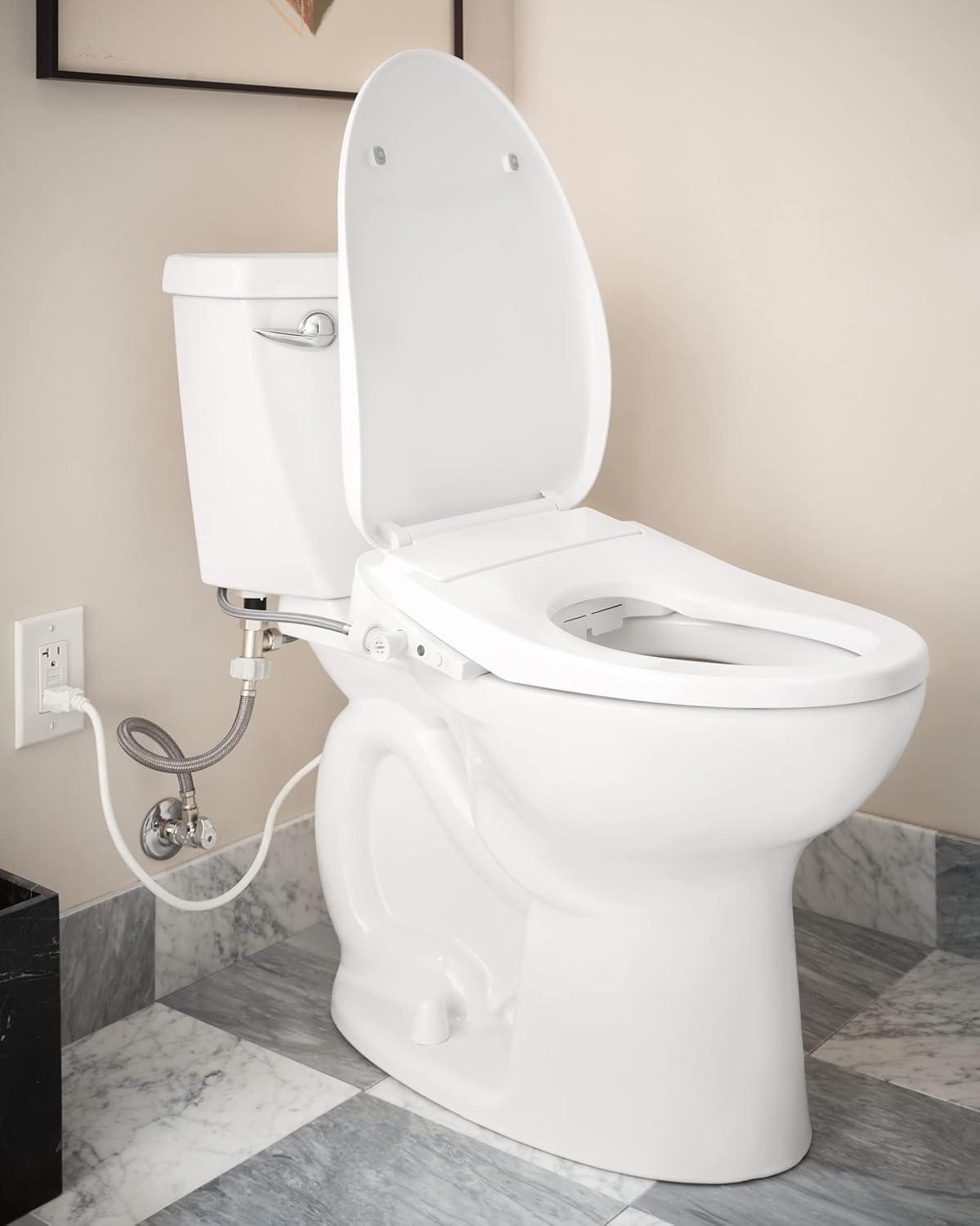 2-Series Non-Electronic Bidet Seat for Elongated Seats in White