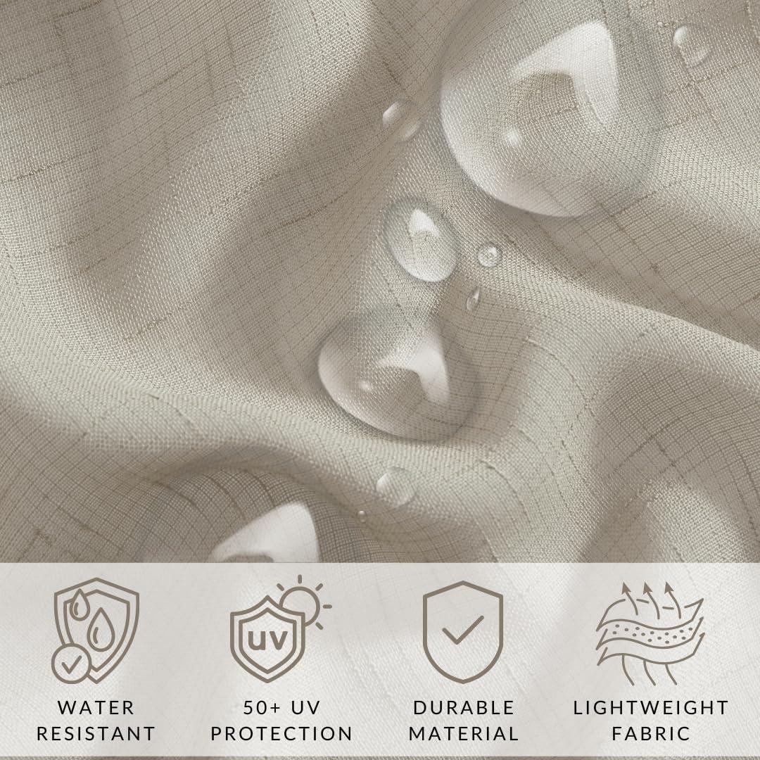 Carmen Sheer Extra Wide Indoor/Outdoor Single Window Curtain for Patio, Porch, Cabana - 114x84 - Natural - Elrene Home Fashions