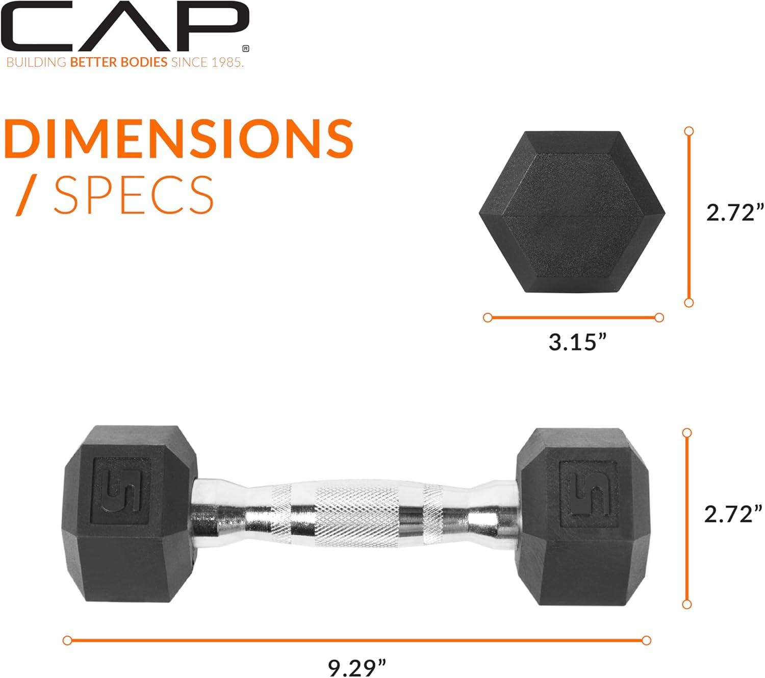 CAP Barbell Coated Dumbbell Weight | Multiple Options Pairs & Sets