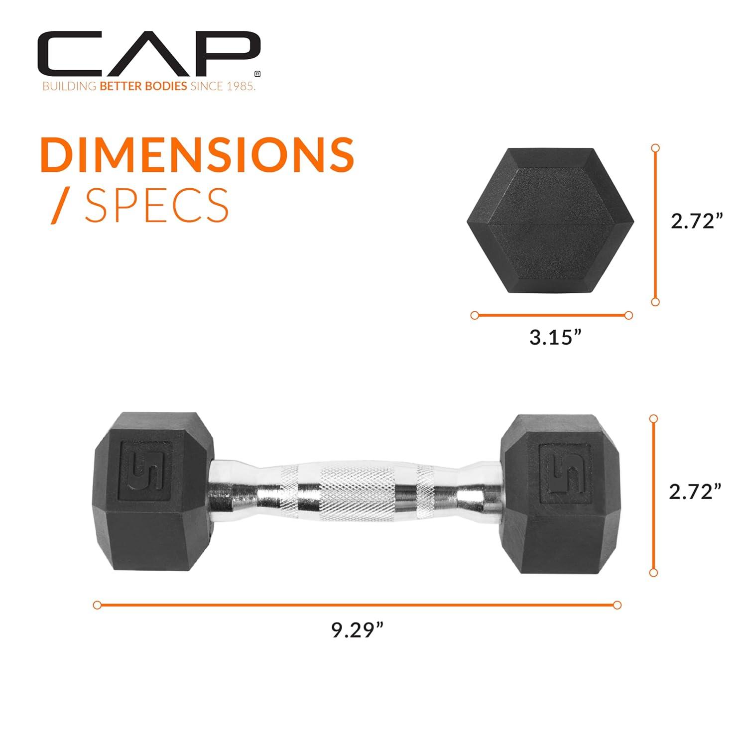CAP Barbell Coated Dumbbell Weight | Multiple Options Pairs & Sets