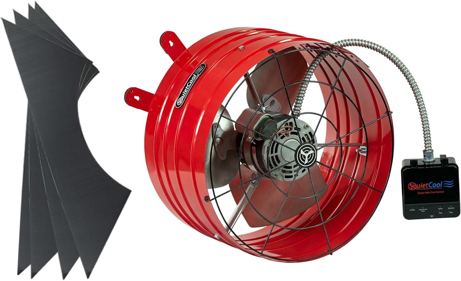 QuietCool AFG SMT PRO-3.0 Smart Attic Fan for Gable Vents - 2940 CFM - Smart App Control - Thermostat and Humidistat - 20ft Power Cord - Plug-and-play - Two Speed