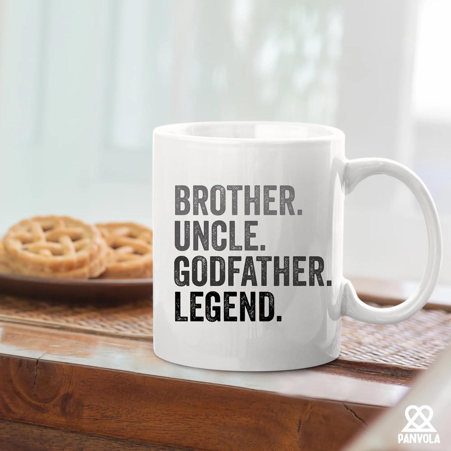 Uncle Godfather Legend Best Godfather Baptism Gift Ceramic Mug 11oz (White;11oz)