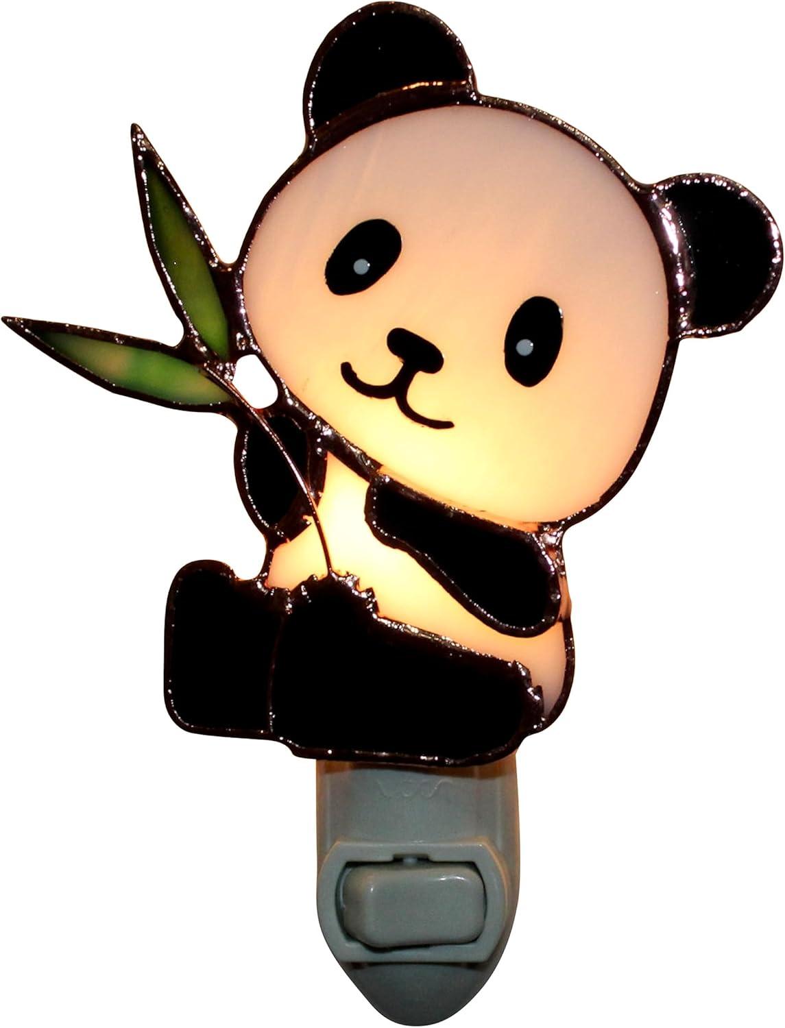 Gift Essentials Night Light Stained Glass White Panda Nightlight Incandescent Light Bulb