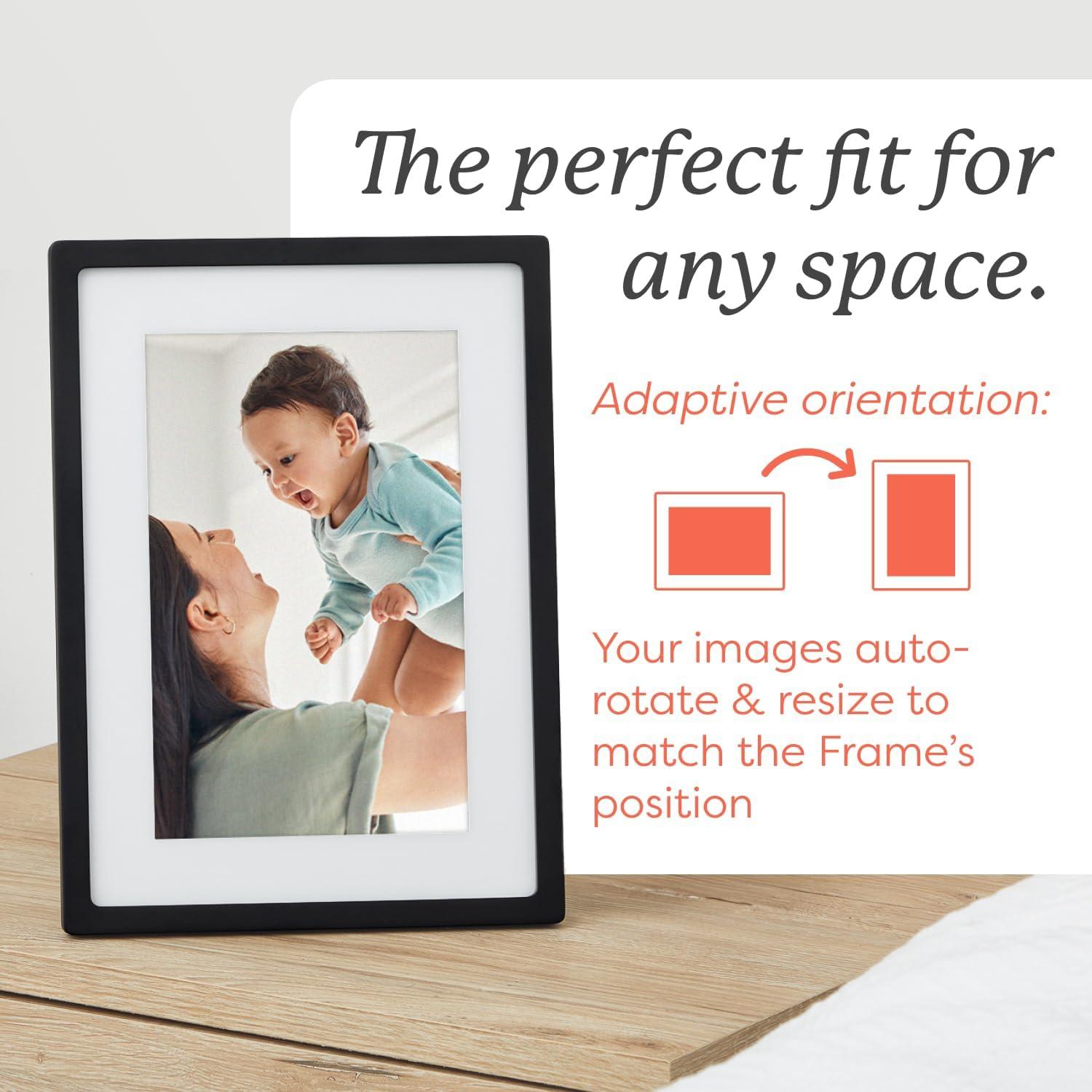 Skylight Digital Picture Frame: 15 Inch WiFi Enabled with Load from Phone Capability, Touch Screen Digital Photo Frame Display - Customizable Gift for Friends and Family - Black