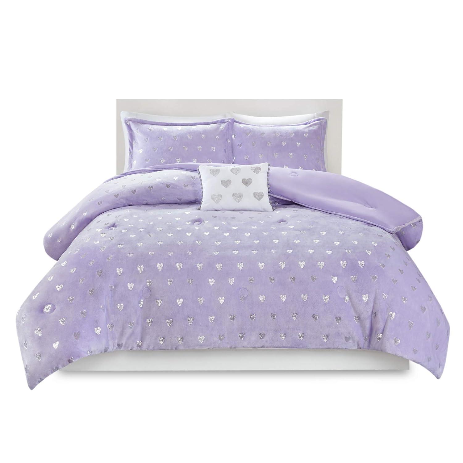 Intelligent Design Rosalie Metallic Printed Plush Comforter Set