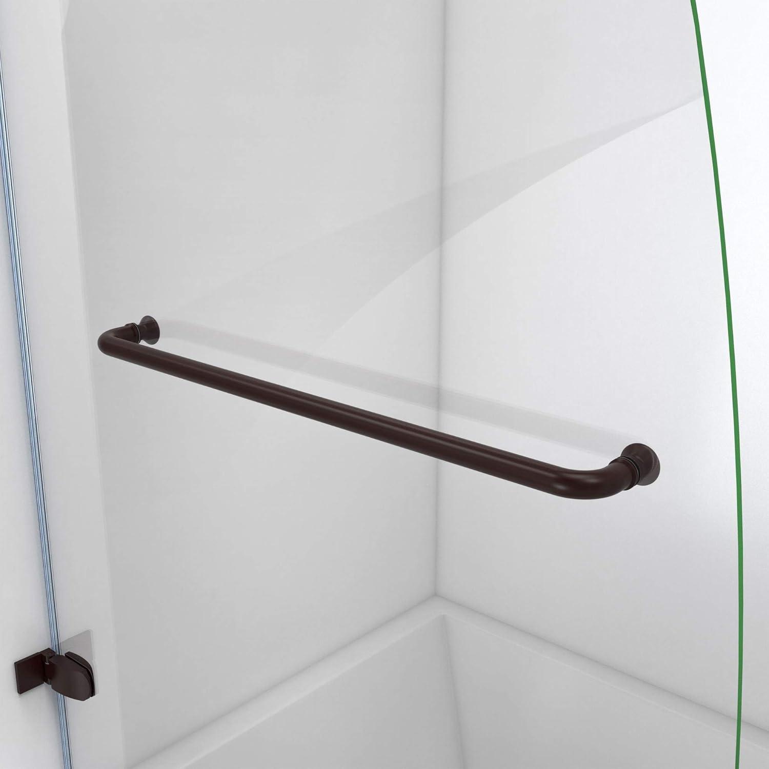 Aqua Uno 56" W x 58" H Hinged Frameless Tub Door with Extender Panel