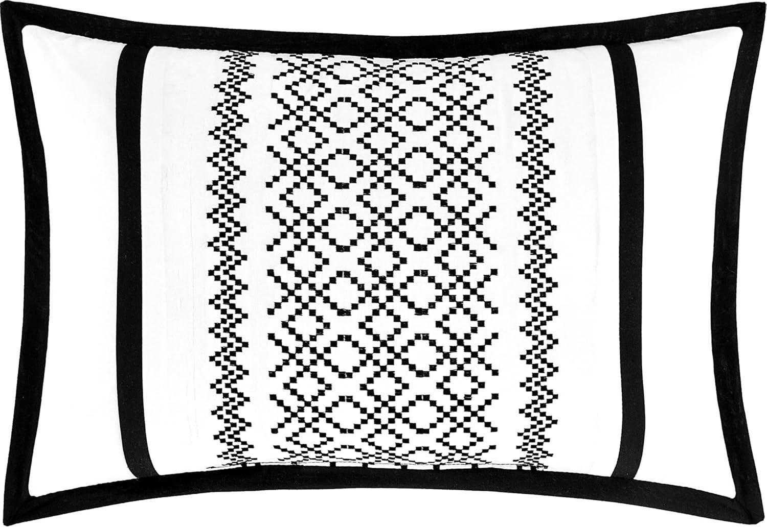 Lanco Luxury Black Gold Comforter Set California King Size , 7 Piece Terry embroidery, All Season Bedding Set