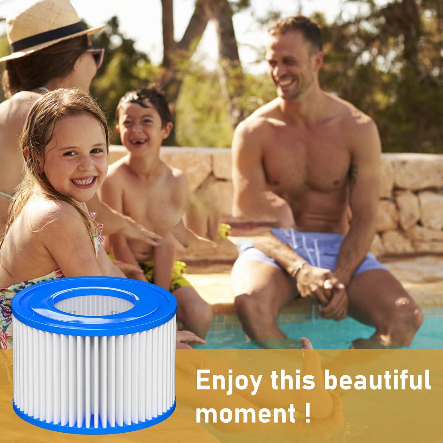 Type Ⅵ Hot Tub Spa Filter Replacement Compatible with Lay-Z-Spa, Coleman SaluSpa 90352E 58323, Inflatable Hot Tub, Swimming Pool Pump Filter Type Ⅵ Cartridge, 8 Pack