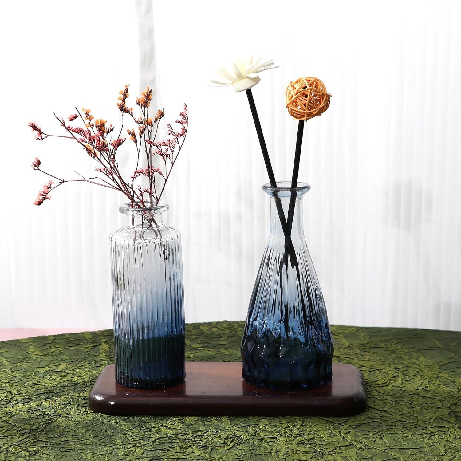 Bud Vases Set of 12, Small Glass Vases for Centerpieces, Small Flower Vases for Centerpieces, Vintage Mini Vase, Clear Bud Vase for Wedding Table Decor