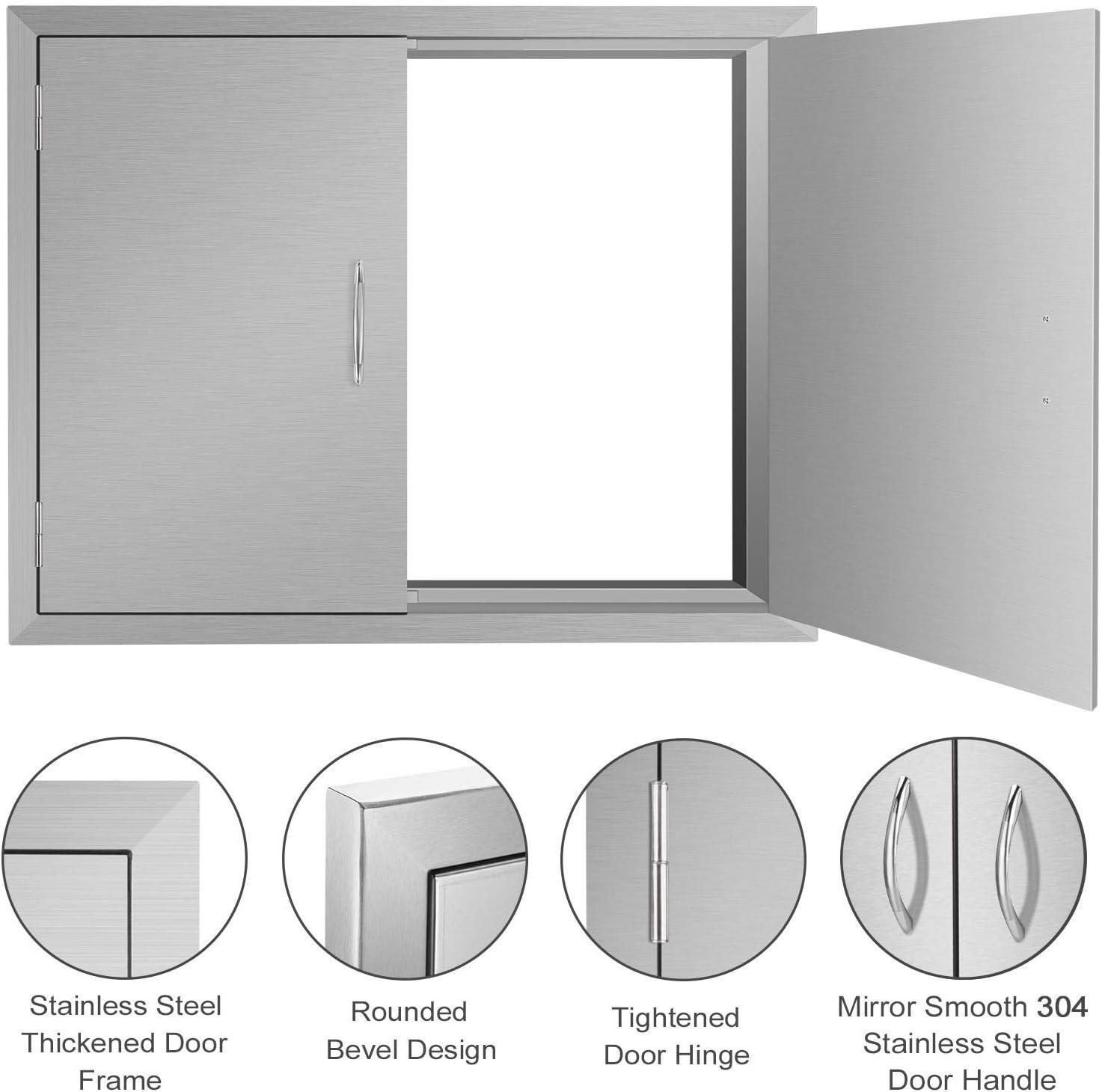 31" W x 24" H Stainless Steel Outdoor Kitchen Doors