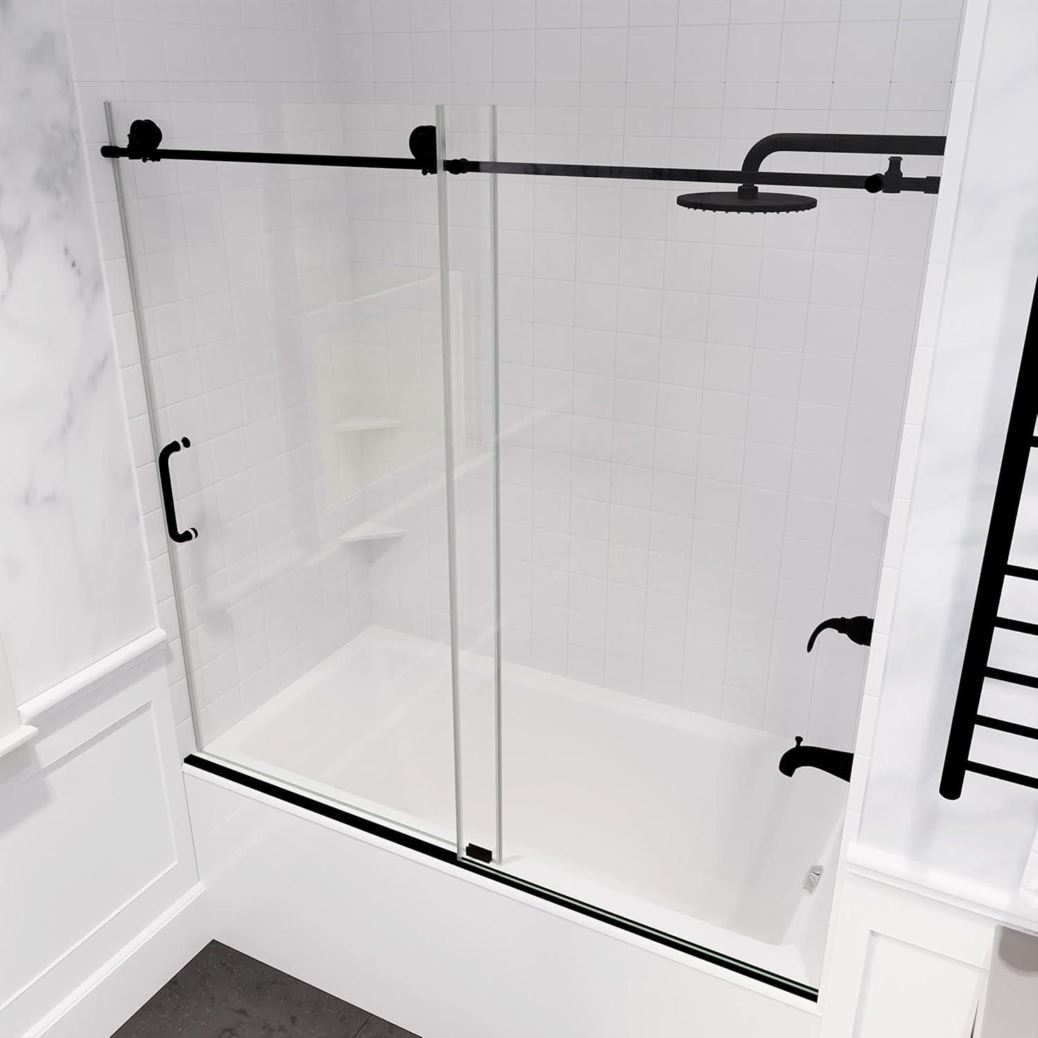 Don 59 - 60" W x 62" H Single Sliding Frameless Tub Door