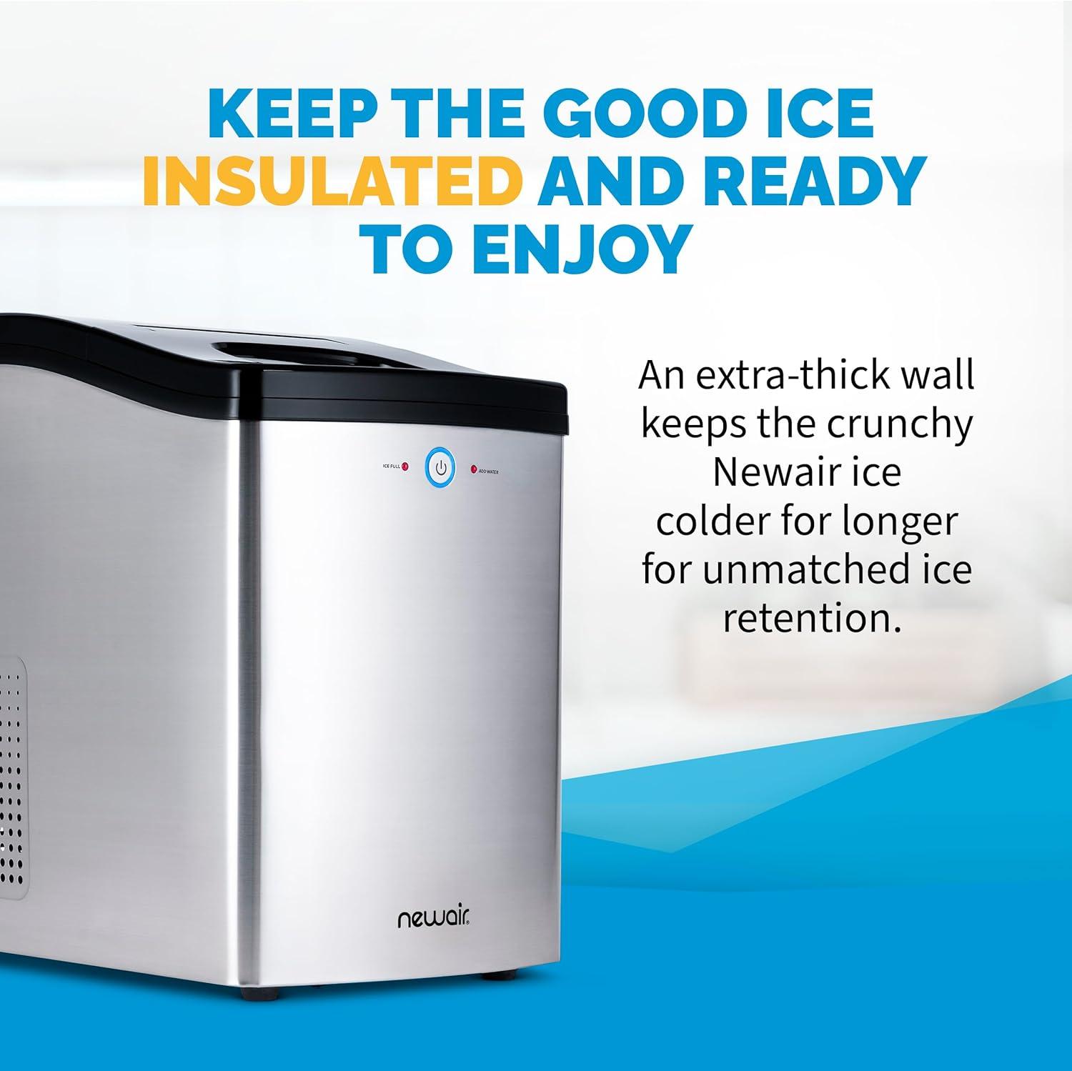 Newair 45lb. Nugget Countertop Ice Maker with Self-Cleaning Function, Refillable Water Tank