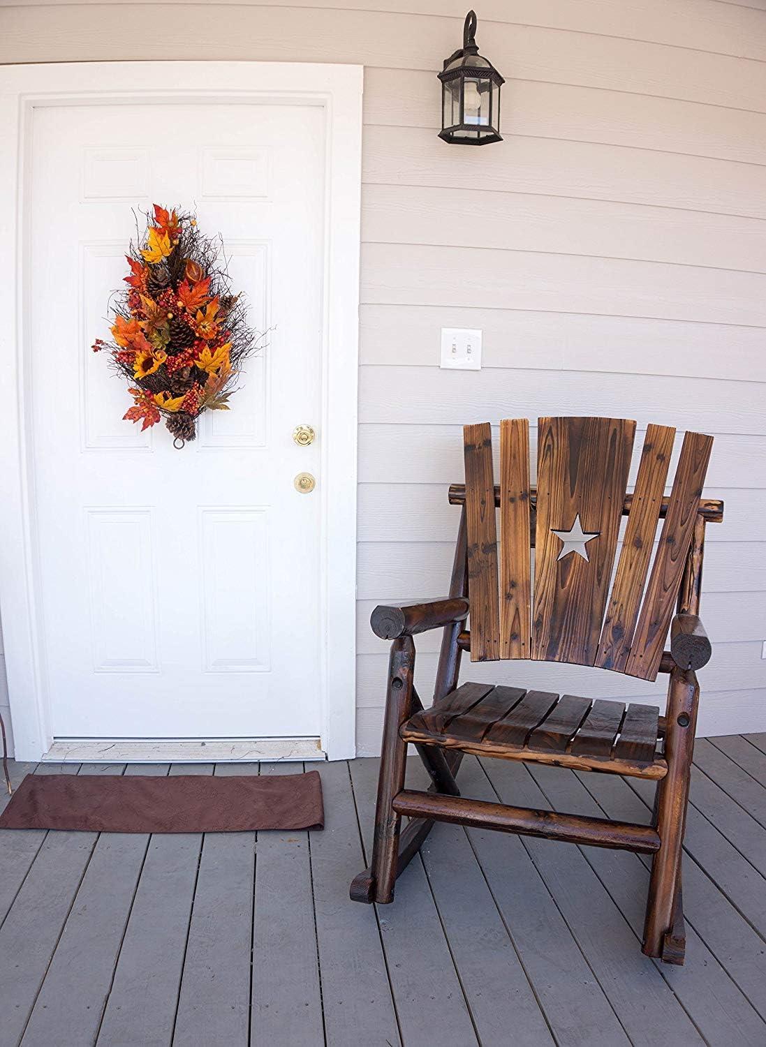 Leigh Country TX 93605 Char-log Adult Outdoor Rocker with Star Cutout Brown