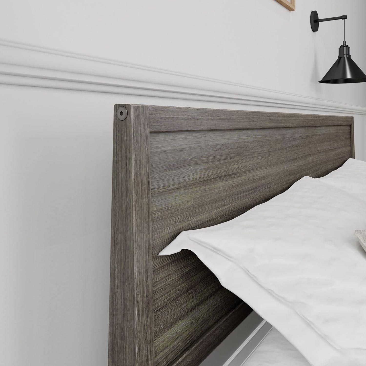 Plank+Beam Solid Wood Queen Bed Frame with Headboard, Modern Platform Bed for Adults