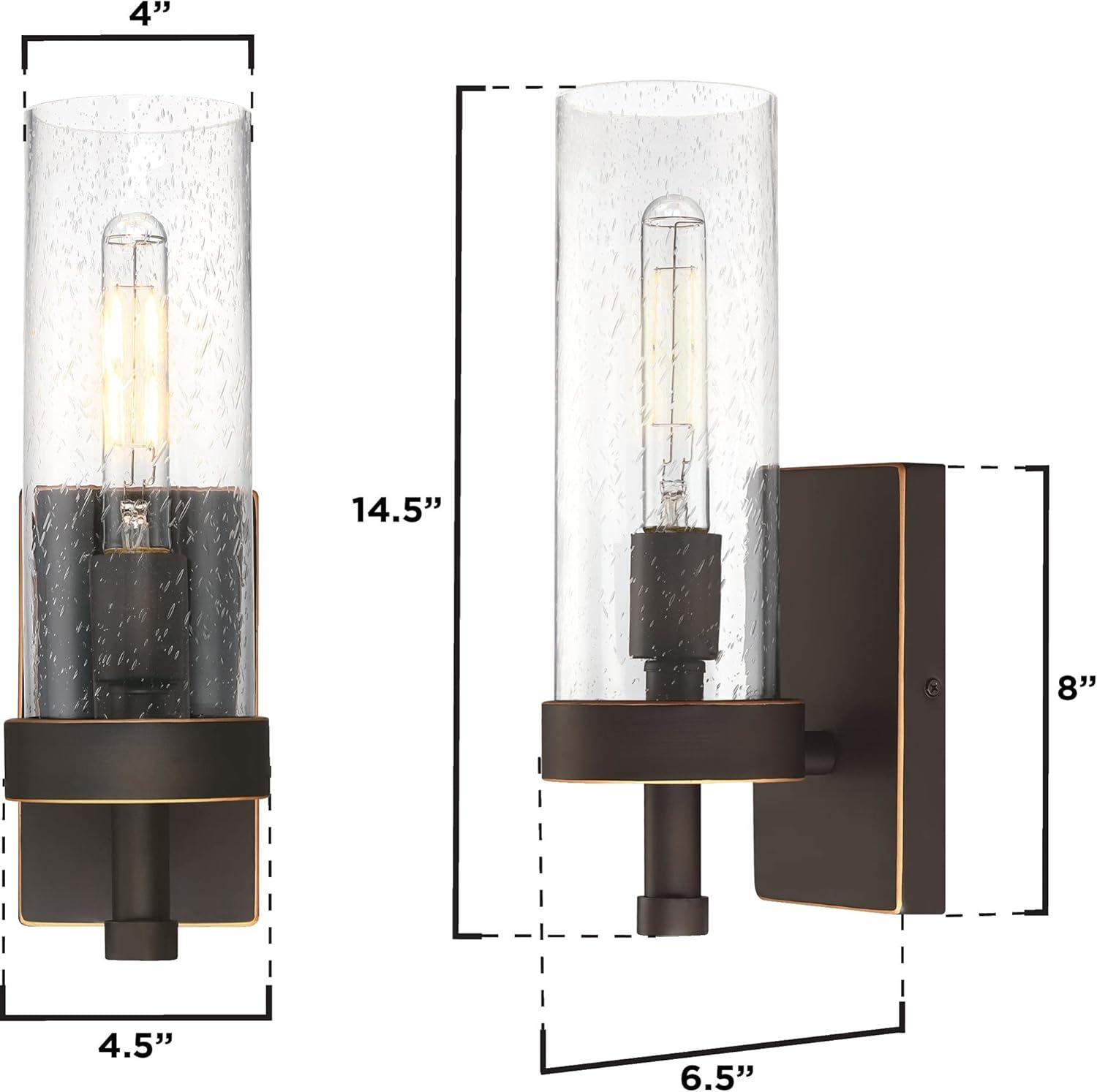 Westinghouse Lavina 1 Light Wall Fixture Oil Rubbed Bronze Finish with Highlights Clear Seeded Glass