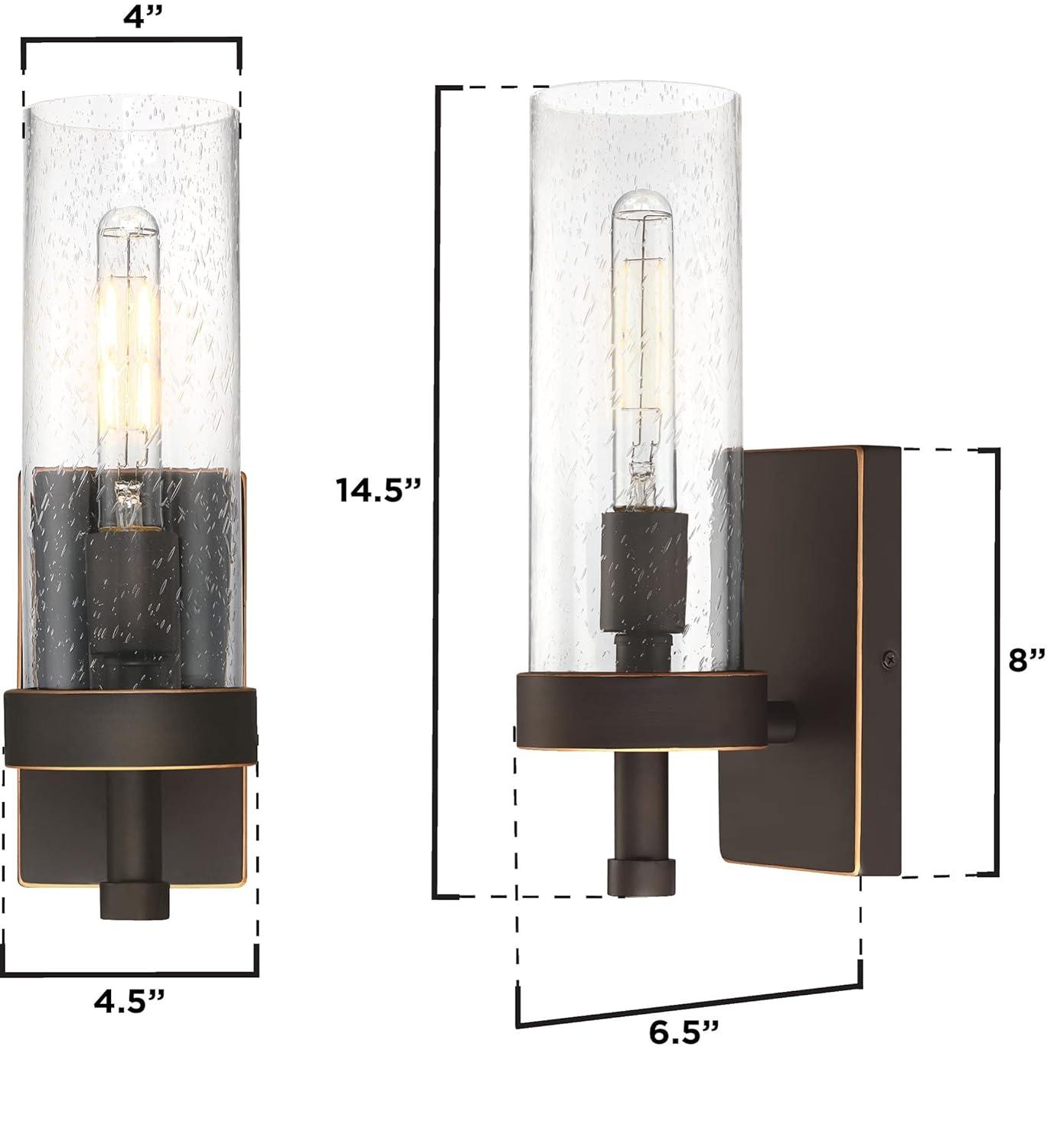 Westinghouse Lavina 1 Light Wall Fixture Oil Rubbed Bronze Finish with Highlights Clear Seeded Glass