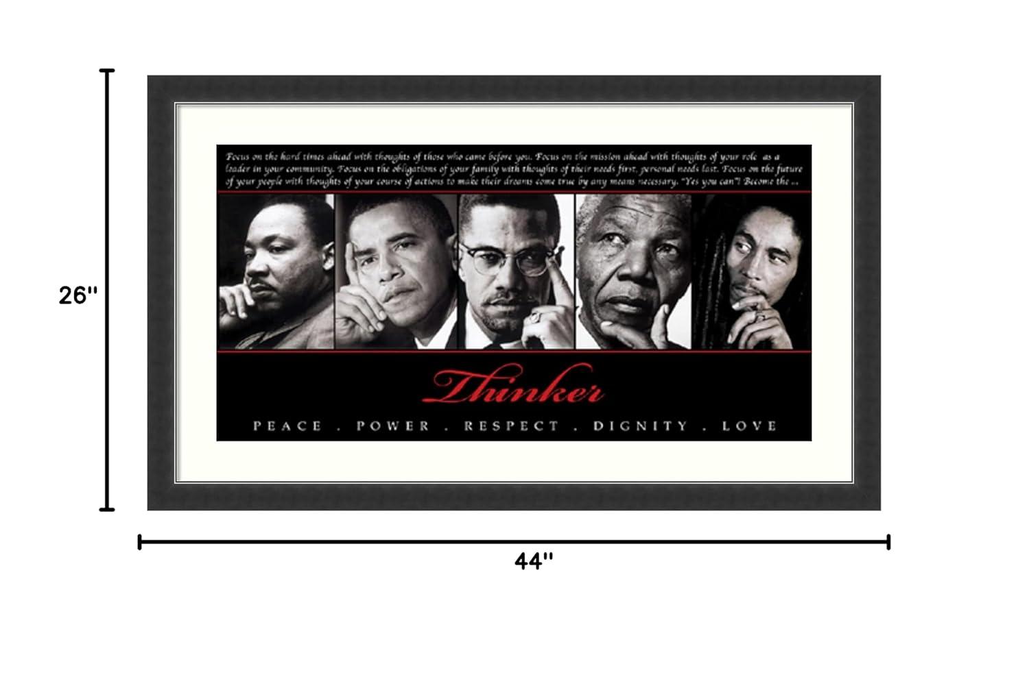 Amanti Art Dsw3997109 26-1/4" X 44-1/4" "Thinker (Quintet): Peace, Power, Respect,