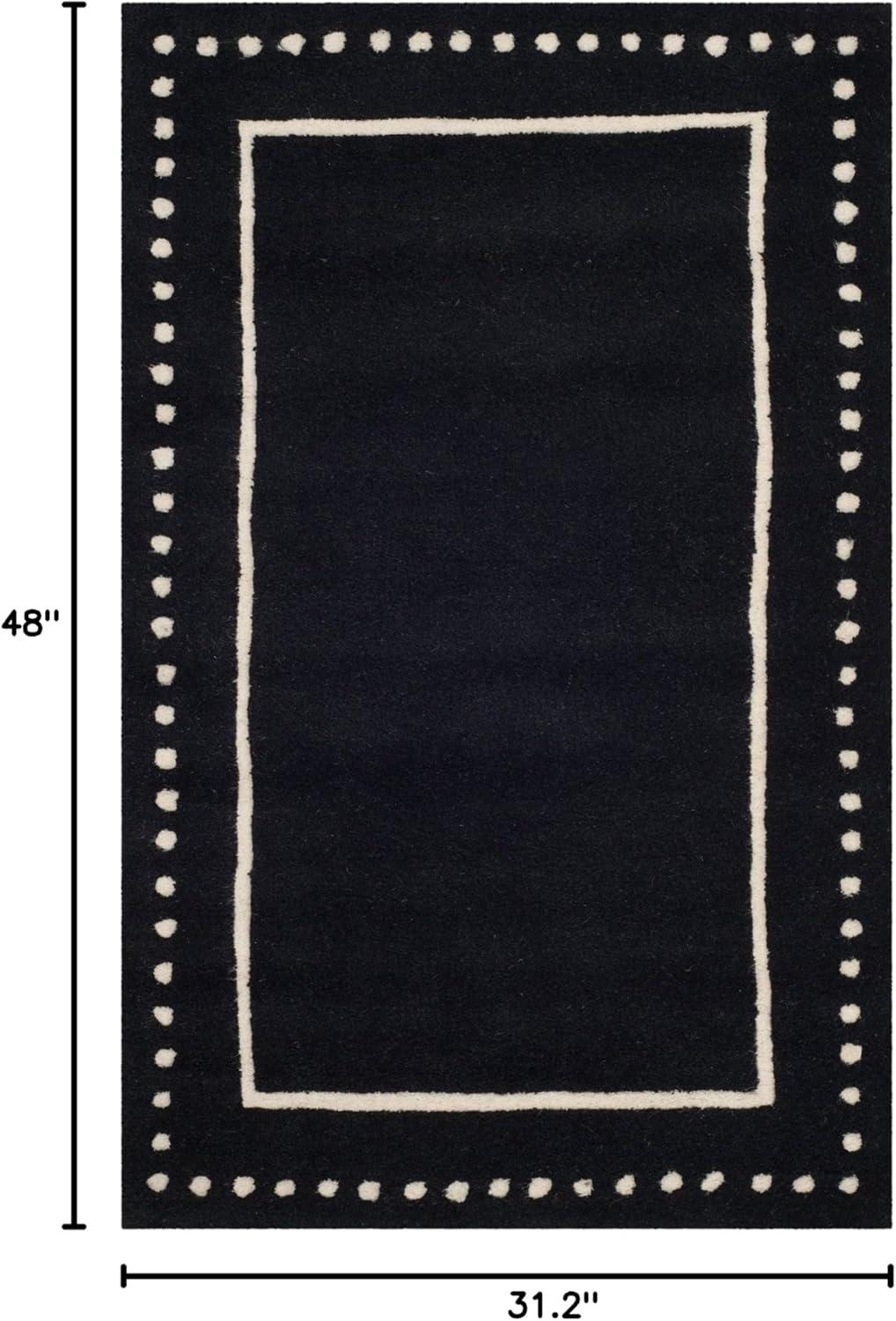 Bella BEL151 Hand Tufted Accent Rug - Black/Ivory - 2'6"x4' - Safavieh.