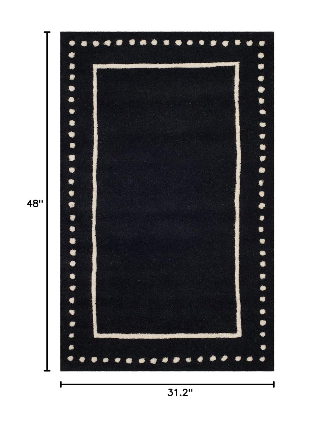 Bella BEL151 Hand Tufted Accent Rug - Black/Ivory - 2'6"x4' - Safavieh.