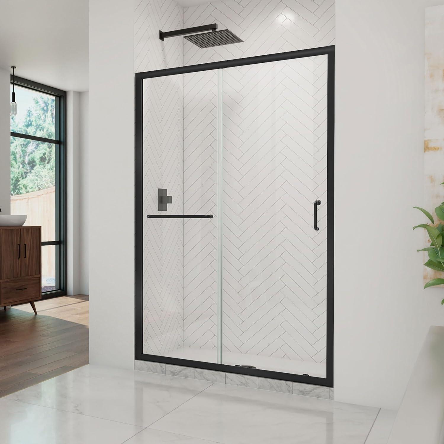 Infinity-Z 44-48" W x 72" H Single Sliding Semi-Frameless Shower Door