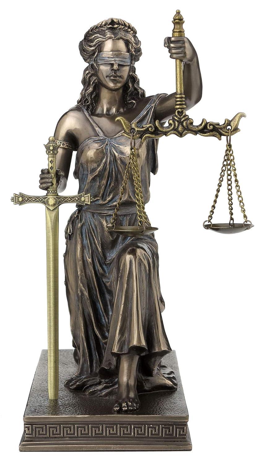 Greek Goddess Lady of Justice Statue 16"H La Justicia Themis Dike Figurine Decor