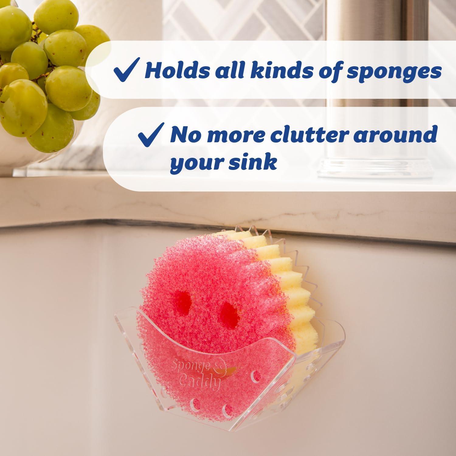 Scrub Daddy Sponge Holder Suction Sponge Holder Sink Organizer, Self-Draining, Dishwasher Safe, 1 Count