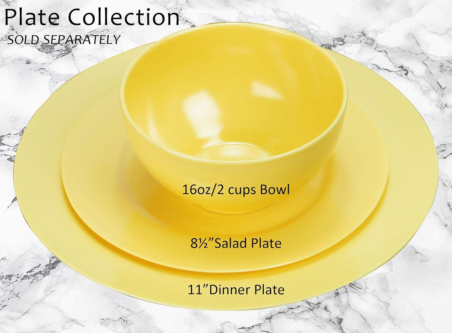 Calypso Basics, 6pc Melamine Dinner Plate Set, Lemon