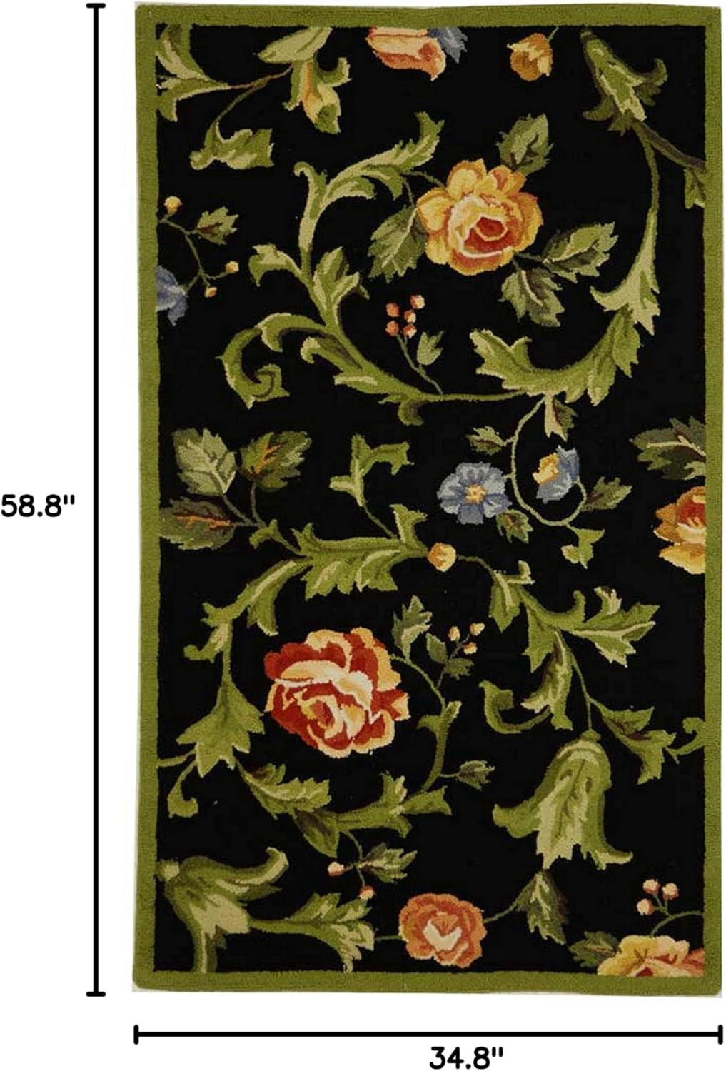 SAFAVIEH Chelsea Georgiana Floral Wool Area Rug, Ivory, 2'9" x 4'9"