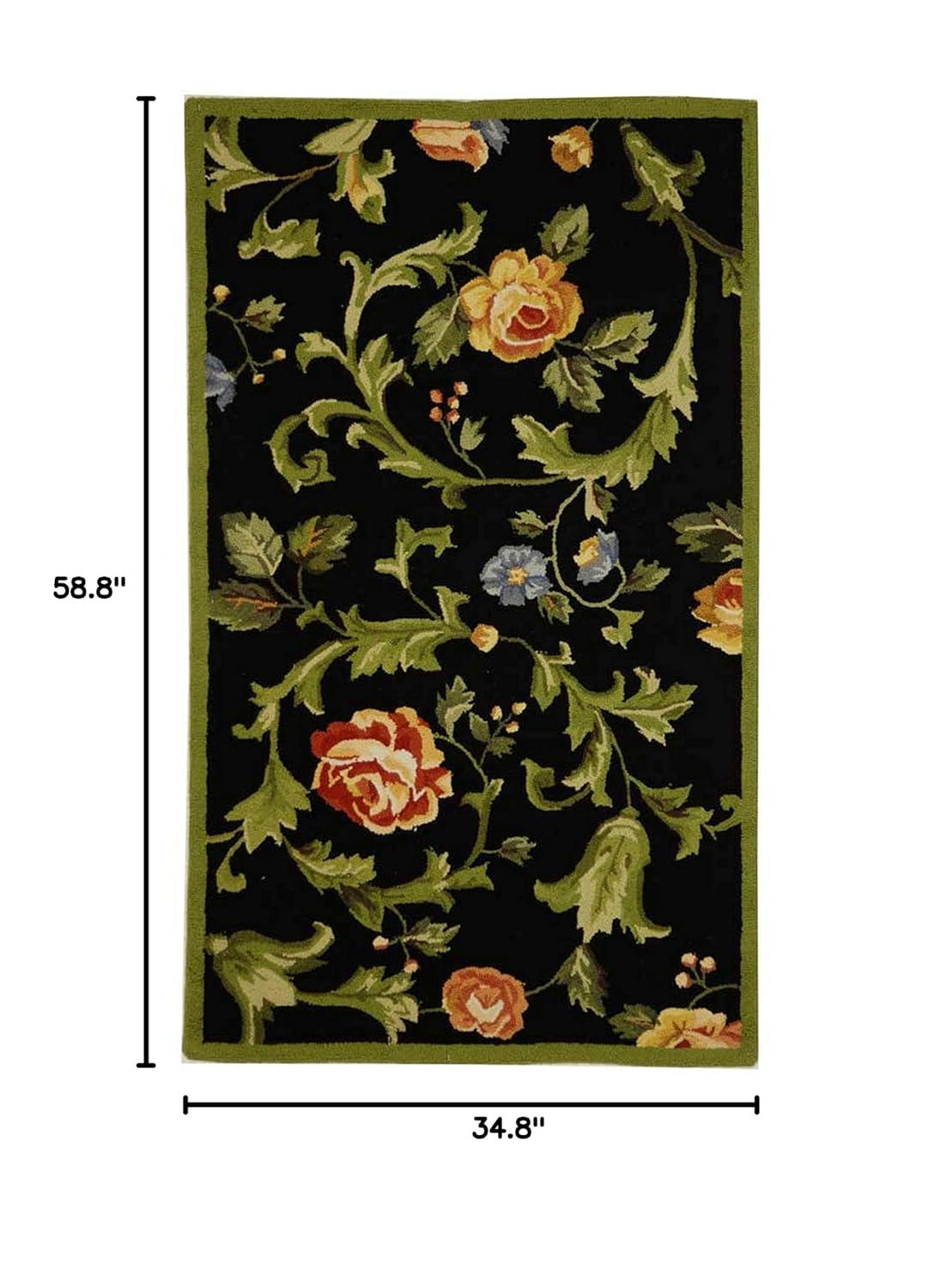 SAFAVIEH Chelsea Georgiana Floral Wool Area Rug, Ivory, 2'9" x 4'9"