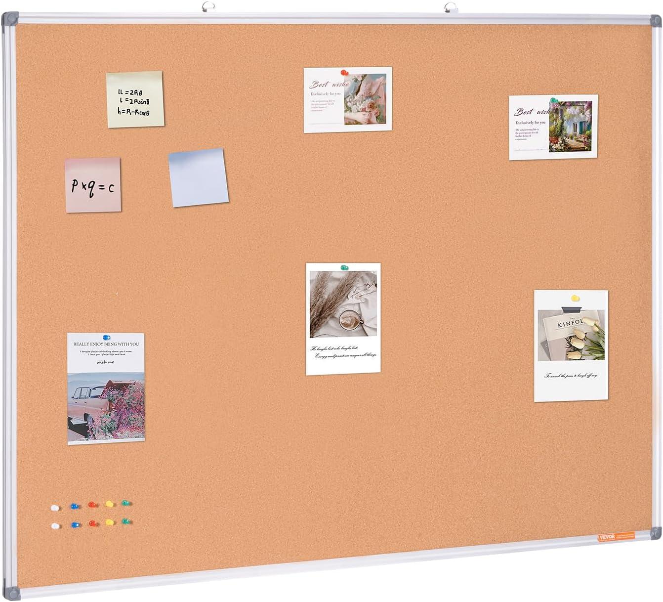 Stellweilan Tessberg 48"x36" Large Cork Board – Wall-Mounted Bulletin Board with Pin Board – Perfect for School, Home, Office