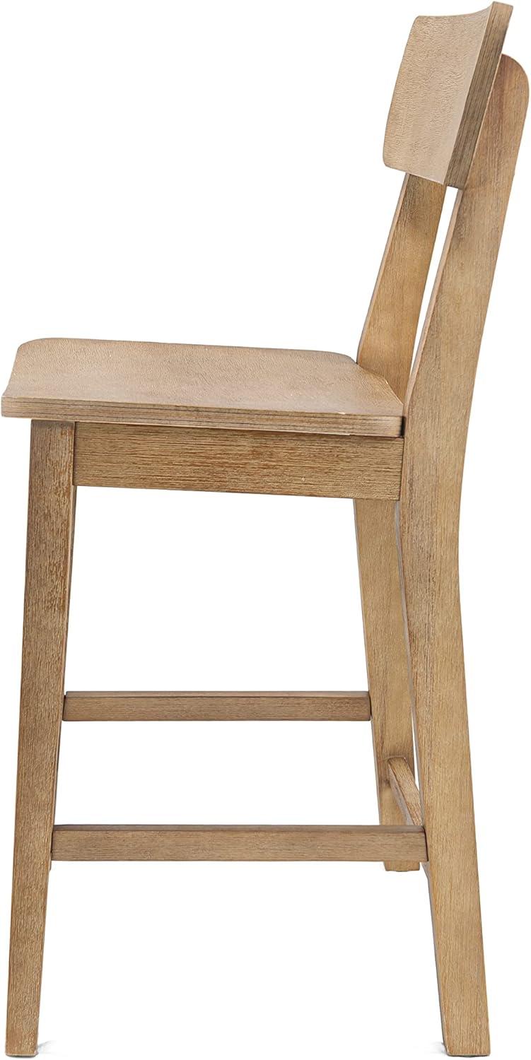 24" Torino Counter Height Barstool Barnwood - Boraam: Solid Wood, Farmhouse Style, Square Seat