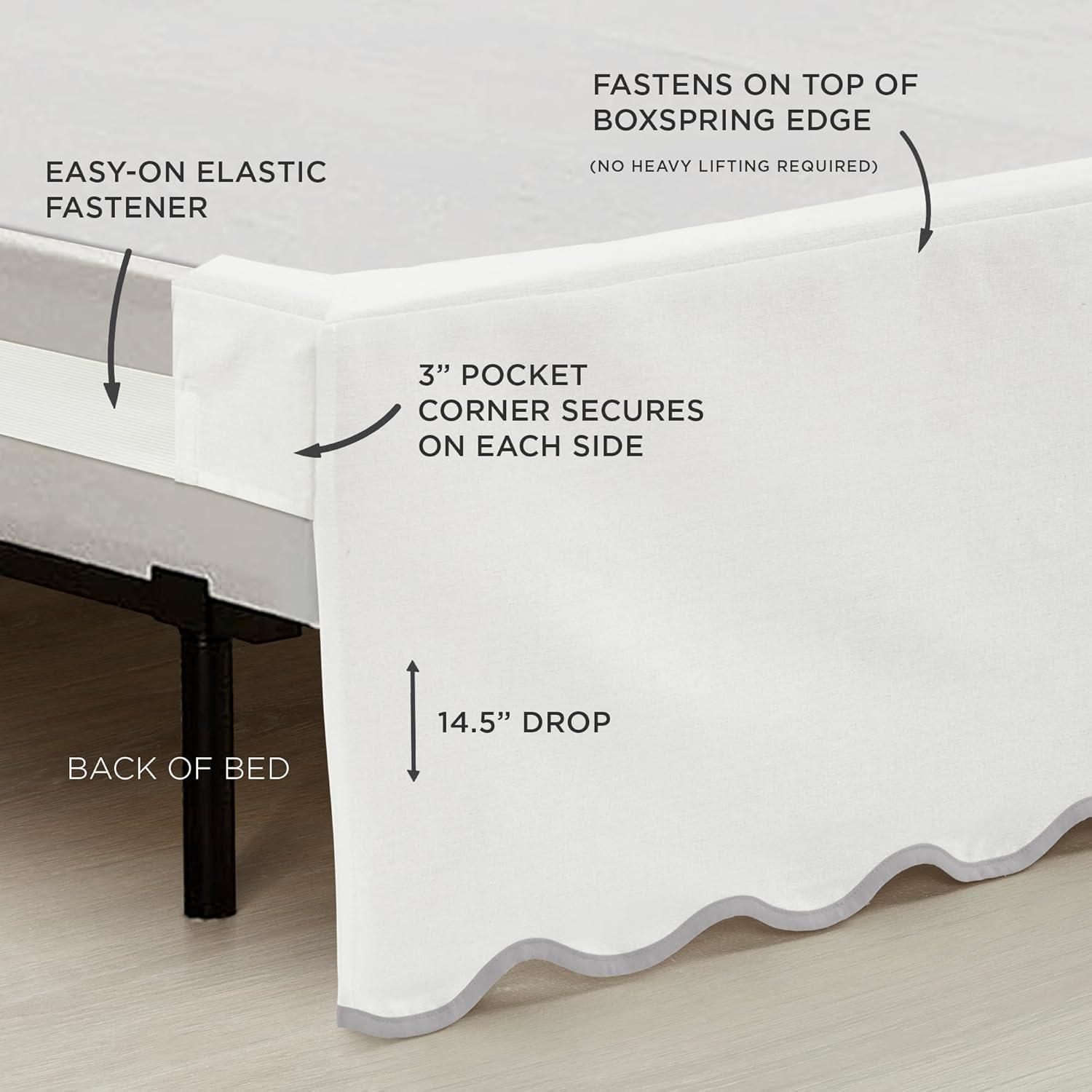 Coastal Chic Scallop Wrap Around Bed Skirt