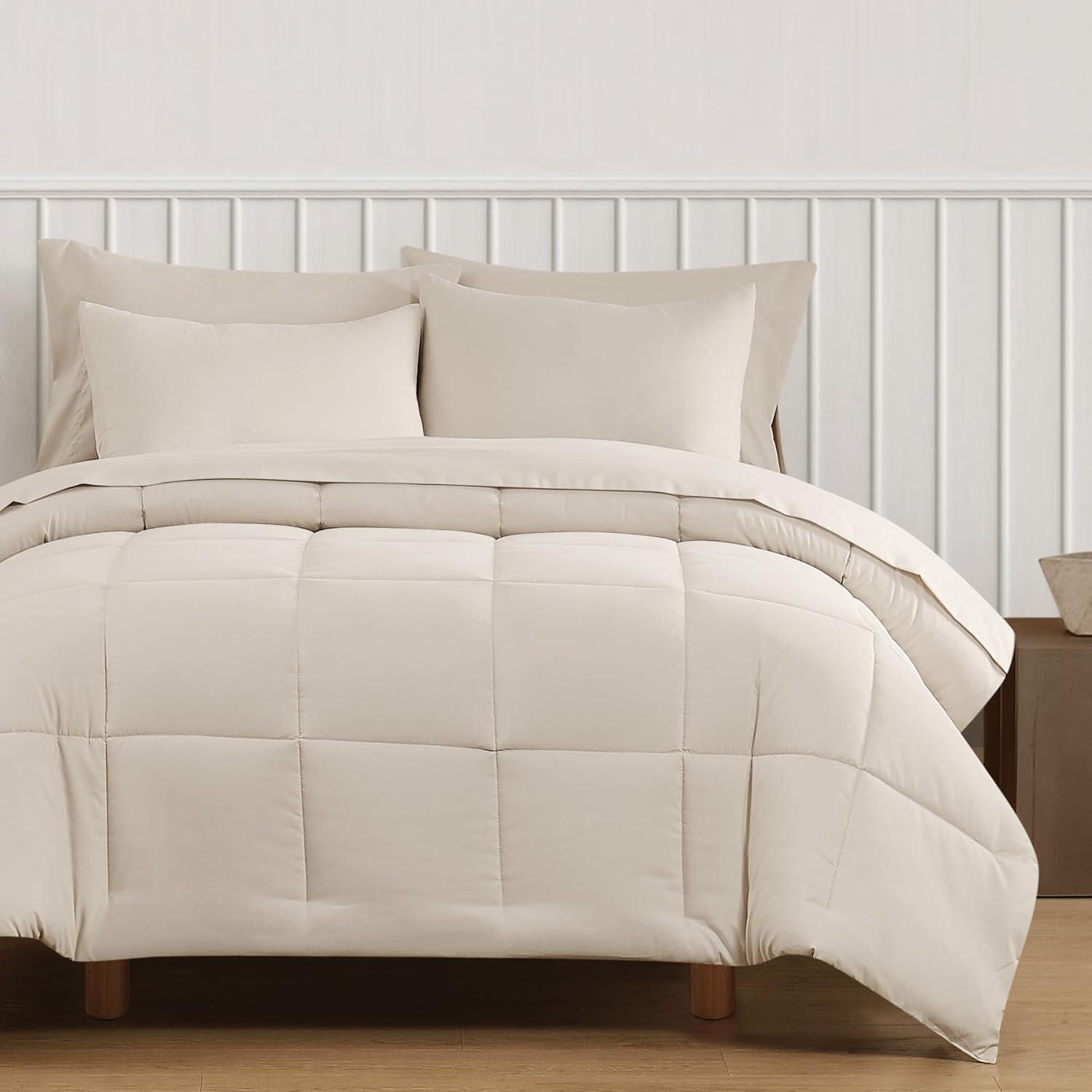 Truly Soft 3pc King Comforter Set Beige