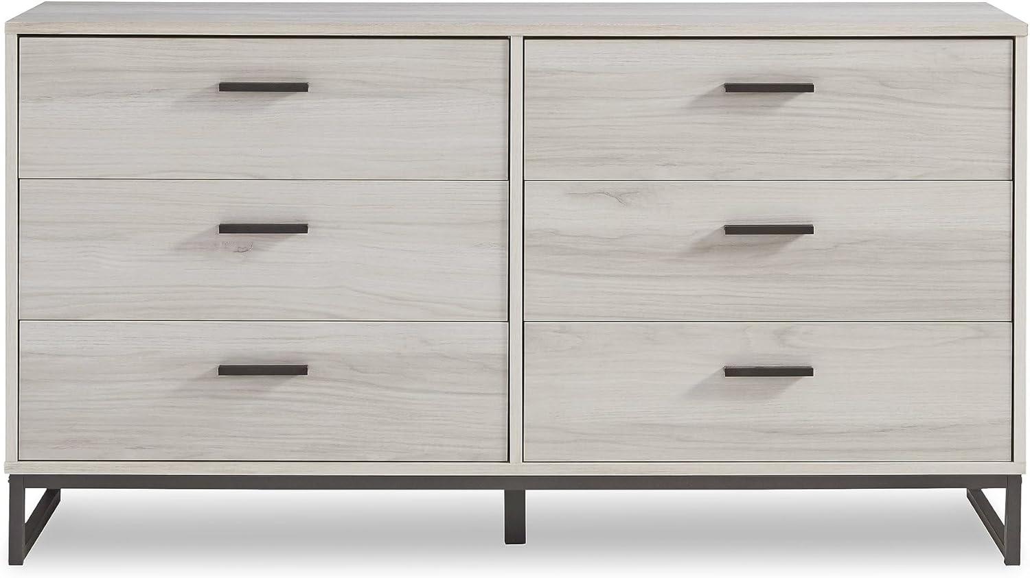 Signature Design by Ashley Contemporary Socalle 6 Drawer Dresser, Light Natural