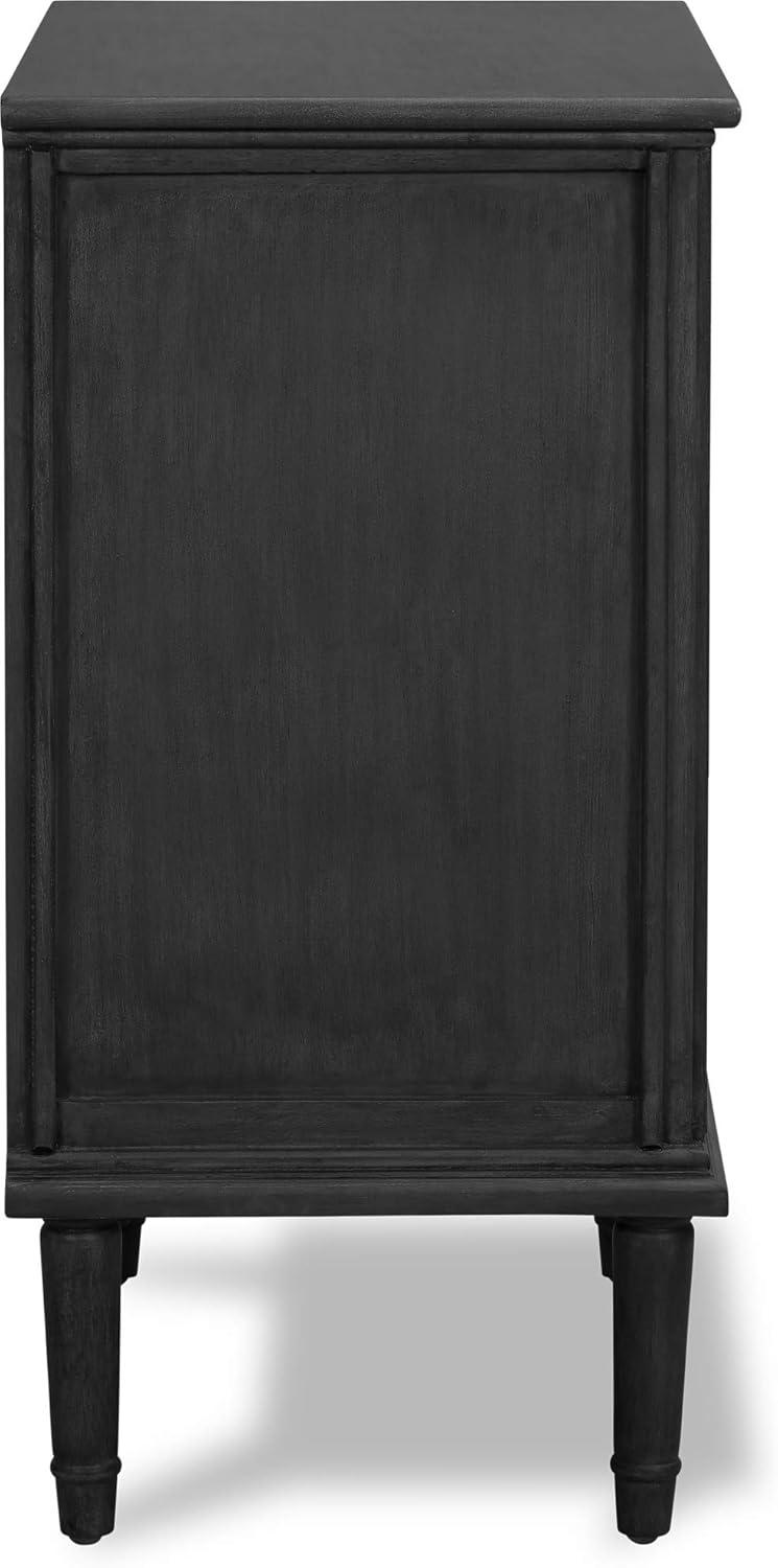 Traditional Dark Gray 3-Drawer Office Storage Cabinet with Bronze Hardware