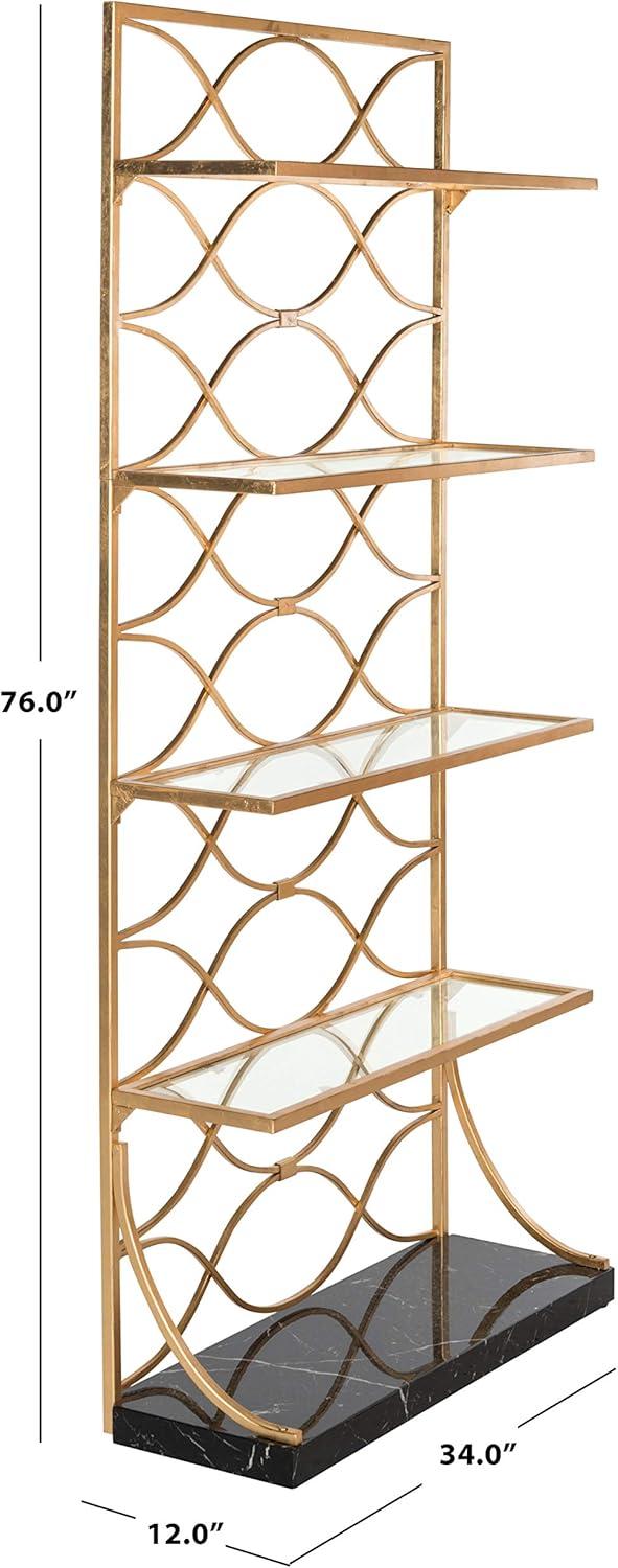 Safavieh Spano Glass 4 Tier Marble Base Etagere