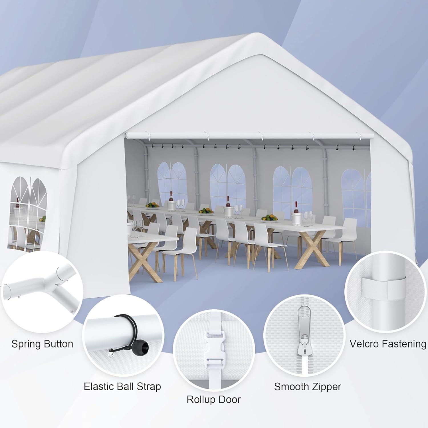 Ideamage 20 Ft. W x 26 Ft. D Metal Party Tent