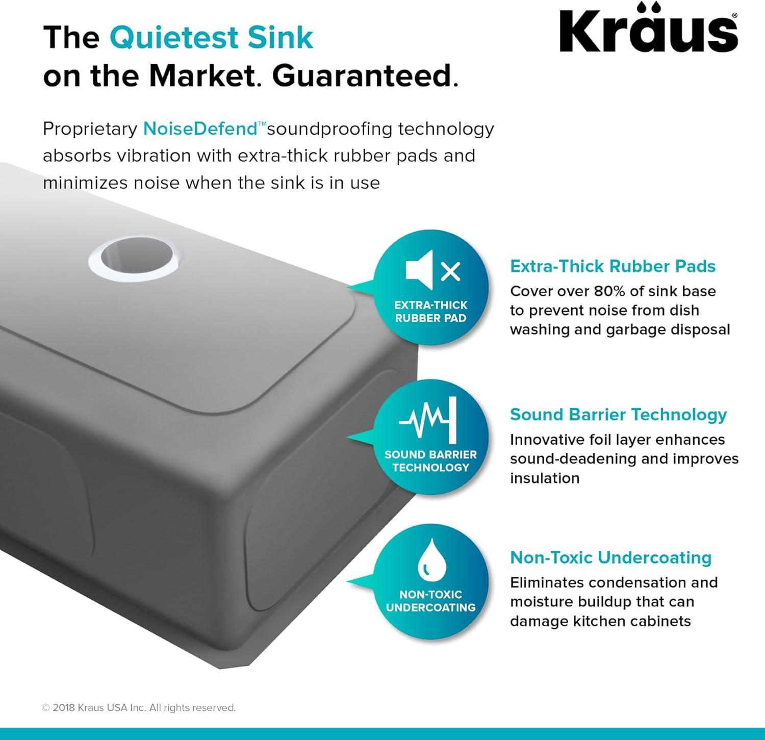 KRAUS Standart Pro Undermount 16 Gauge Stainless Steel Bar Kitchen Sink