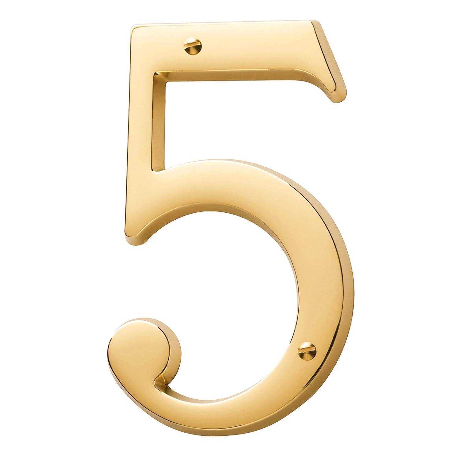 4.75" H Brass House Number