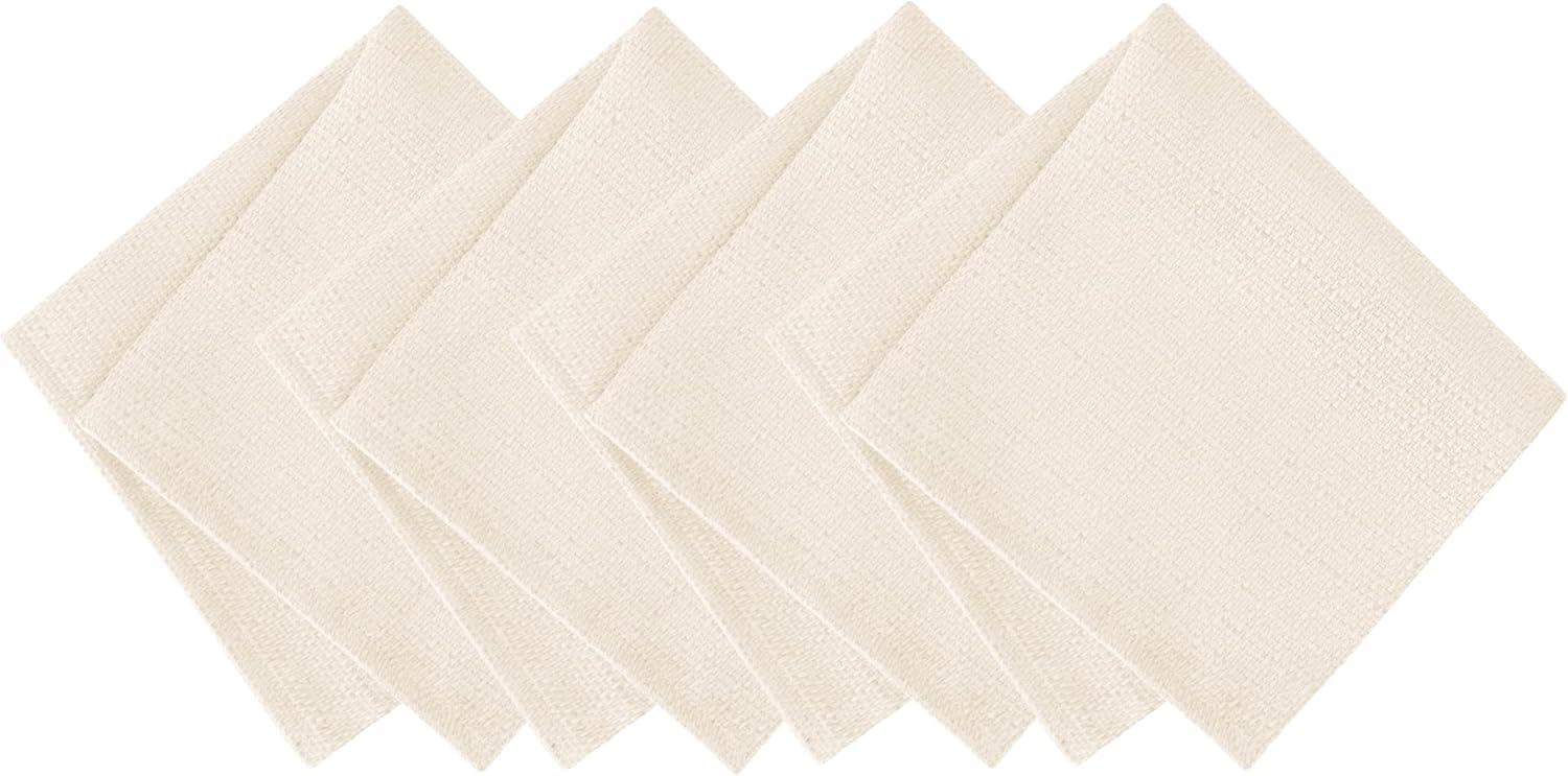 Ivory Textured Polyester Table Napkins Set of Four