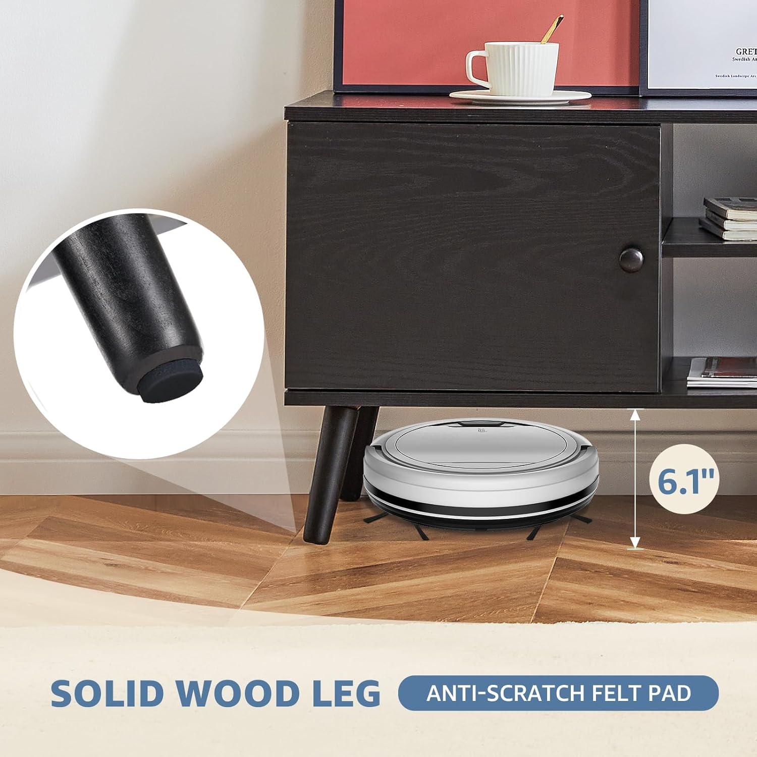 edx Modern TV Stand for 55-60 inch TV, Mid Century Entertainment Centre, Media Console Table with Storage for Living Room, Office, Black