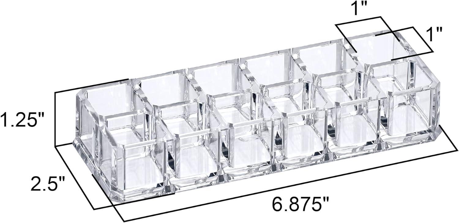 Crystal Clear 12-Slot Acrylic Lipstick Organizer