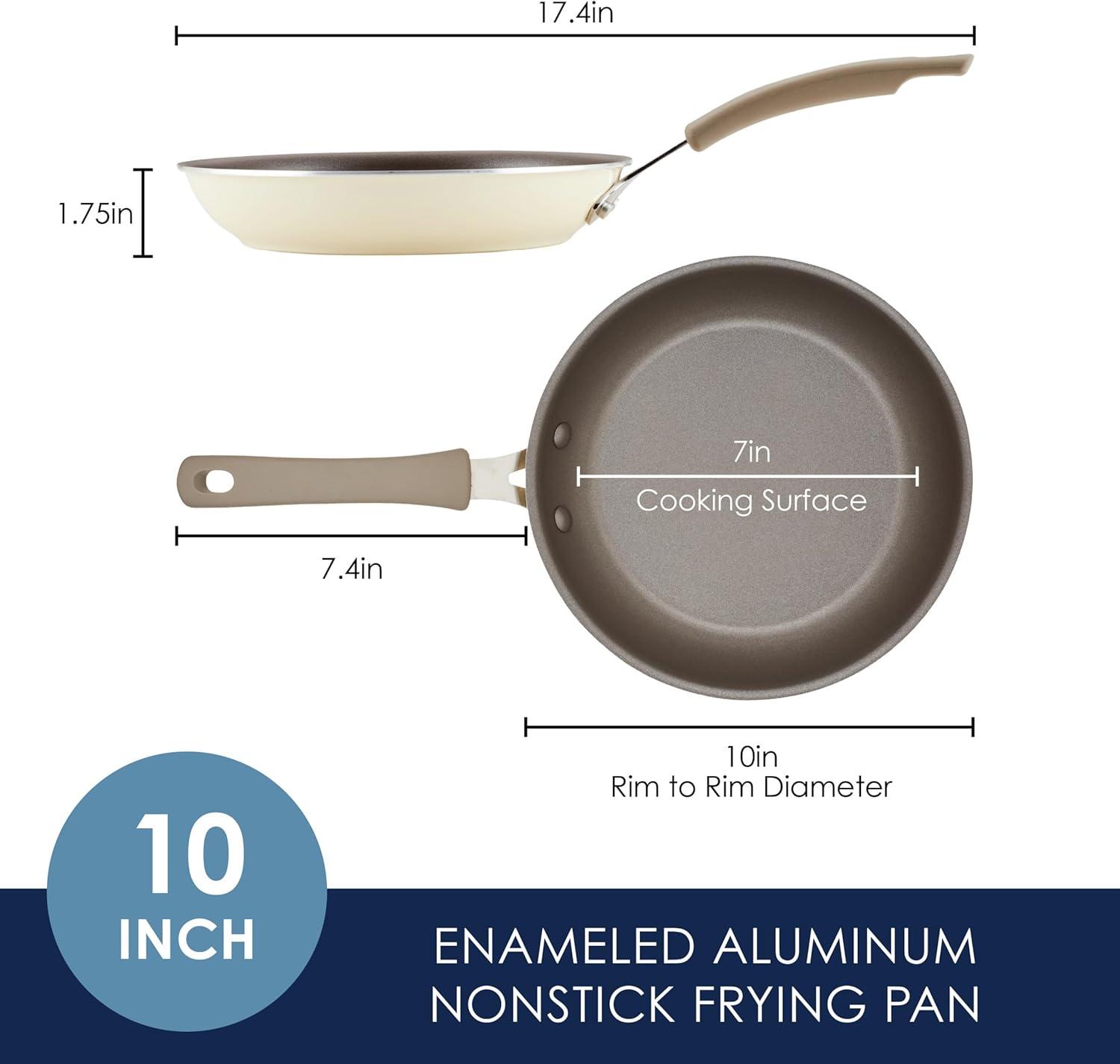 Almond 10-Inch Aluminum Nonstick Frying Pan with Ceramic Coating