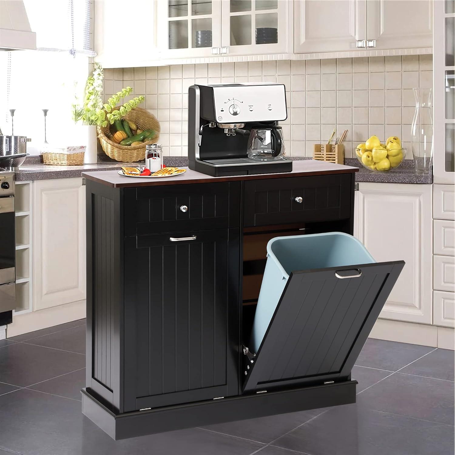 Double Tilt Out Trash Kitchen Cabinet
