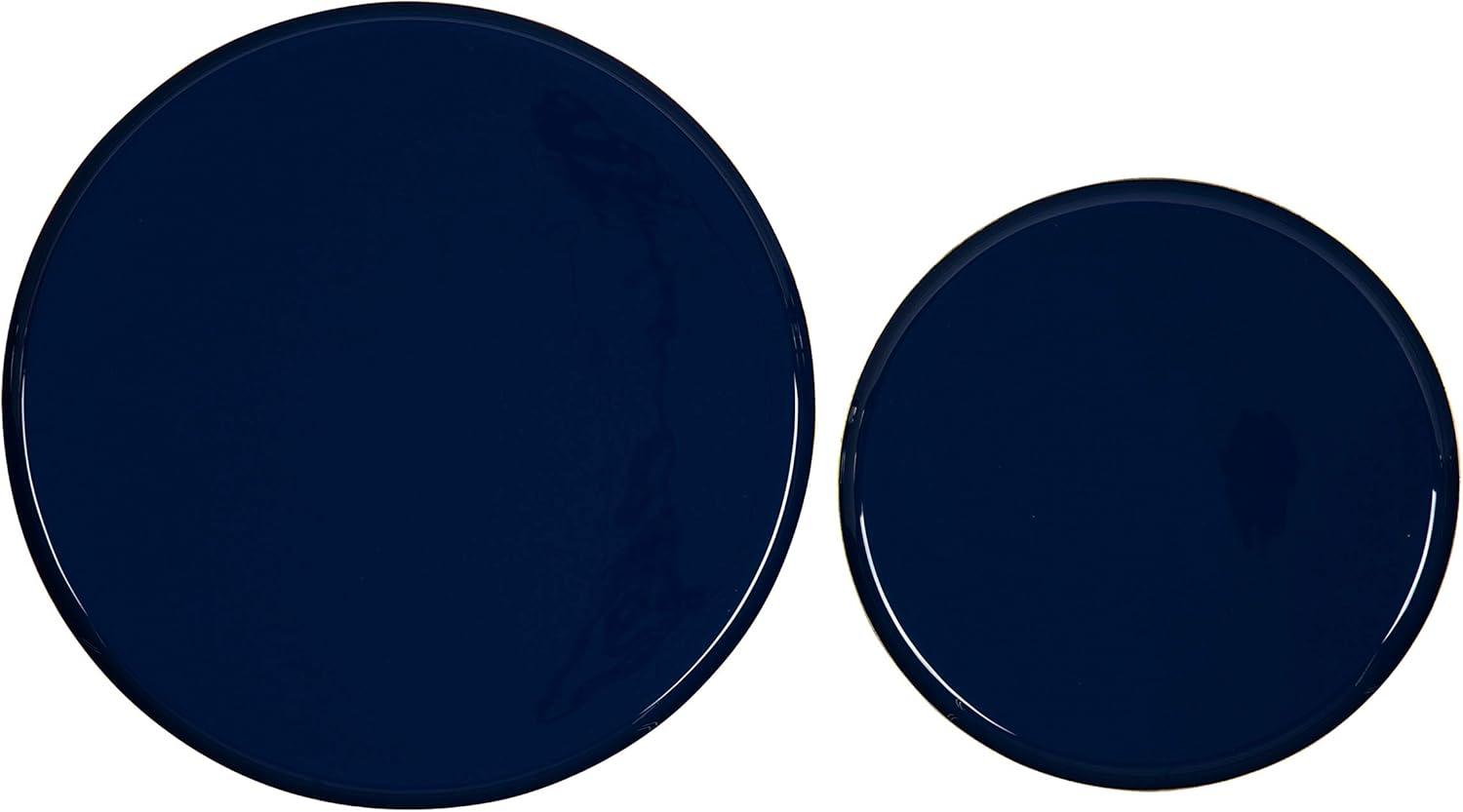 Kate and Laurel Neila Tray, 2 Piece, Navy Blue and Gold