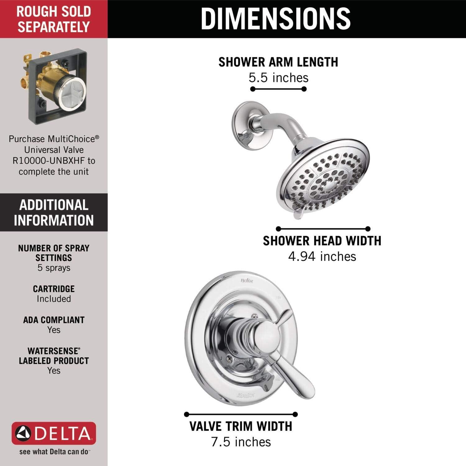 Lahara 17 Series Dual-Function Shower Faucet Set, Shower Handle Trim Kit